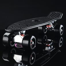Shining Fish Plate Scooter Single Tilt Skateboard a quattro ruote con ruota da 72 mm (nero)