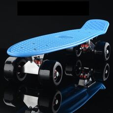 Shining Fish Plate Scooter Single Tilt Skateboard a quattro ruote con ruota da 72 mm (nero blu)