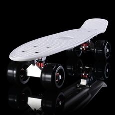 Shining Fish Plate Scooter Single Tilt Skateboard a quattro ruote con ruota da 72 mm (nero bianco)