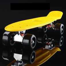 Shining Fish Plate Scooter Single Tilt Skateboard a quattro ruote con ruota da 72 mm (nero giallo)