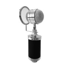 3000 Home KTV Microfono a condensatore per registrazione audio con supporto antiurto e filtro anti-pop per PC e laptop, porta per auricolari da 3,5 mm, lunghezza cavo: 2,5 m (nero)
