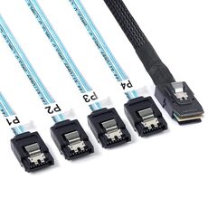 Cavo dati Mini SAS (SFF-8087) a 4 x SATA 7 pin femmina con breakout diretto 6 Gbps, lunghezza: 50 cm