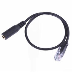 Jack da 3,5 mm a RJ9 PC / telefoni cellulari Cavo convertitore adattatore per telefono da ufficio, lunghezza: 32 cm (nero)