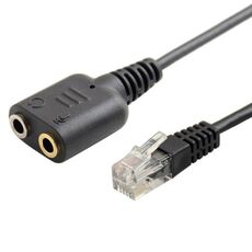 Cavo da 3,5 mm femmina a RJ9 per PC / telefoni cellulari da auricolare a adattatore per telefono da ufficio, lunghezza: 30 cm (nero)
