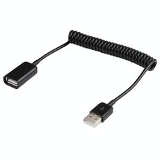 Cavo a molla da 1 m da USB-A maschio a USB-A femmina