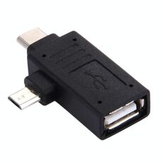 Adattatore USB-C / Type-C maschio + Micro USB maschio a USB 2.0 femmina (nero)