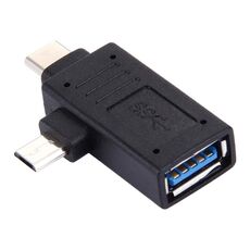 Adattatore USB-C / Type-C maschio + Micro USB maschio a USB 3.0 femmina (nero)