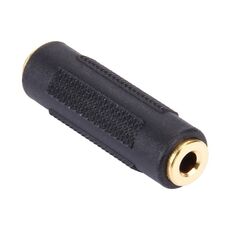 Adattatore audio da jack femmina da 3,5 mm placcato in oro a jack femmina da 3,5 mm (nero)