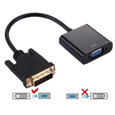 Convertitore adattatore DVI-D 24 + 1 pin da uomo a VGA 15 pin HDTV (nero)