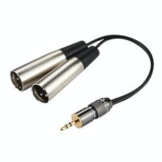 Testa in metallo da 3,5 mm maschio a guscio in alluminio 2 x 3 pin XLR CANNON Cavo adattatore connettore audio maschio, lunghezza totale: circa 25 cm