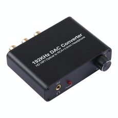 Convertitore DAC da 192 KHz HD HIFI da ottico a RCA + 3,5 mm per cuffie Convertitore audio digitale a 5.1 canali con controllo del volume