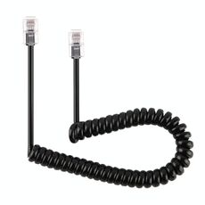 Cavo a spirale per prolunga telefonica a molla RJ11 maschio a 4 conduttori maschio, lunghezza elastica: 2 m (nero)