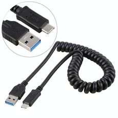 Cavo di prolunga a molla retrattile maschio da USB 3.0 ad alta velocità da 1,5 m a USB-C / Type-C maschio
