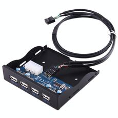 Connettore adattatore HUB USB 2.0 a 4 porte sul pannello anteriore da 3,5 pollici Floppy Expansion Bay (nero)