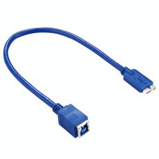 Cavo adattatore da 30 cm USB 3.0 B femmina a Micro B maschio per stampante / disco rigido (blu)
