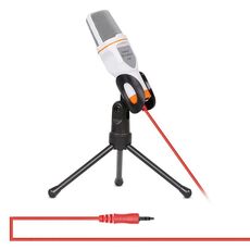 Yanmai SF666 Microfono professionale a condensatore per registrazione audio con supporto per treppiede, lunghezza cavo: 1,3 m, Compatibile con PC e Mac per Live Broadcast Show, KTV, ecc. (Bianco)