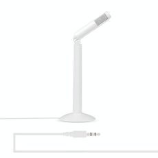 Yanmai SF-950 Testa di rotazione di 120 gradi Jack da 3,5 mm Microfono per registrazione stereo da studio, lunghezza cavo: 1,3 m, Compatibile con PC e Mac per Live Broadcast Show, KTV, ecc. (Bianco)