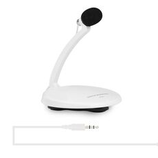 Yanmai SF-911 microfono professionale a condensatore con registrazione audio da 3,5 mm con supporto di base, lunghezza cavo: 1,5 m, Compatibile con PC e Mac per Live Broadcast Show, KTV, ecc. (Bianco)