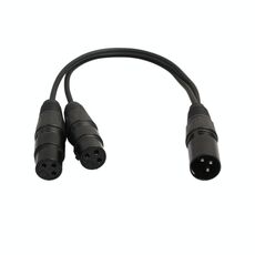 Cavo adattatore connettore audio da 30 cm a 3 pin XLR CANNON 1 maschio a 2 femmine per microfono / apparecchiatura audio (nero)