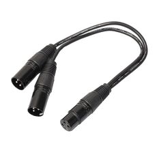 Cavo adattatore connettore audio da 30 cm a 3 pin XLR CANNON 1 femmina a 2 maschi per microfono / apparecchiatura audio (nero)