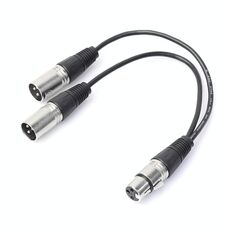 Cavo adattatore connettore audio da 30 cm a 3 pin XLR CANNONE da 1 femmina a 2 maschi per microfono / apparecchiature audio