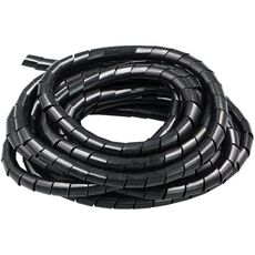 Tubo a spirale in PE da 18 m con organizzatore per avvolgimento del filo, diametro nominale: 4 mm (nero)