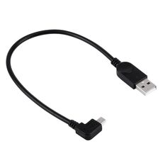 Cavo dati / ricarica da mini USB a USB sinistro con angolo di 90 gradi, lunghezza: 28 cm