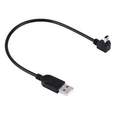 Cavo dati / ricarica da mini USB a USB a gomito con angolo di 90 gradi, lunghezza: 28 cm