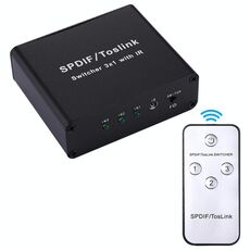 NK-3X1 Full HD SPDIF / Toslink Digital Optical Audio 3 x 1 Switcher Extender con telecomando IR