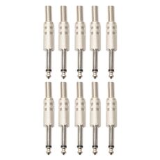 10 PCS 2 Pin 6.5mm Plug Connettore audio in lega di zinco saldato 6.35 Audio Plug