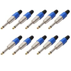 10 PCS 6.35 Connettore audio per microfono mono placcatura in oro