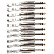 10 PCS 6.35mm Spina audio in metallo Spina cavo per microfono stereo