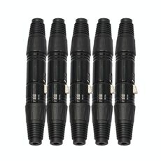5 coppie di connettori per cavo audio XLR a 3 pin nero maschio e femmina