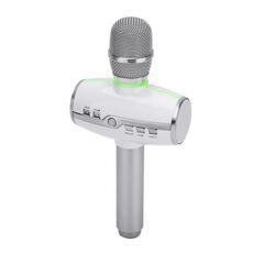 H9 KTV Karaoke palmare di alta qualità Registrazione Luci al neon colorate RGB Microfono a condensatore wireless Bluetooth, Per notebook, PC, altoparlante, cuffie, iPad, iPhone, Galaxy, Huawei, Xiaomi, LG, HTC e altri smartphone (argento)