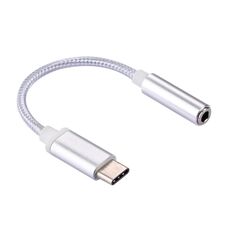 Adattatore audio da USB-C / Type-C maschio a 3,5 mm femmina, Adattatore audio USB-C / Type-C maschio a femmina da 3,5 mm, lunghezza: circa 10 cm (argento)