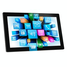 Cornice fotografica digitale con display LCD da 21,5 pollici, RK3288 Quad Core Cortex A17 fino a 1,8 GHz, Android 8.1, 2 GB + 16 GB, supporto WiFi, Ethernet, Bluetooth, scheda SD e jack da 3,5 mm