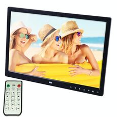 Telaio digitale fotografica digitale display a LED da 15.0 pollici con supporto / telecomando, Allwinner, supporto per scheda USB / SD in ingresso / OTG (nero)