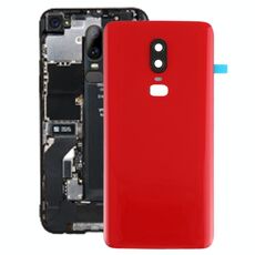 Per OnePlus 6 Cover posteriore della batteria con superficie liscia (rossa)