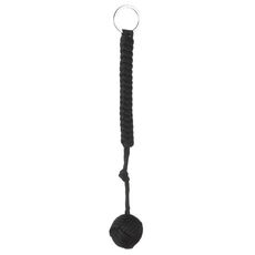 Portachiavi di sopravvivenza con cordino per autodifesa in acciaio con cuscinetto a sfera in acciaio con pugno di scimmia nero (nero)