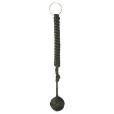 Portachiavi di sopravvivenza con cordino per autodifesa in acciaio con cuscinetto a sfera in acciaio con pugno di scimmia nero (verde)