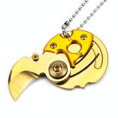 Mini coltello pieghevole portatile da tasca piccolo coltello da sopravvivenza militare all'aperto portachiavi multitool autodifesa (oro)