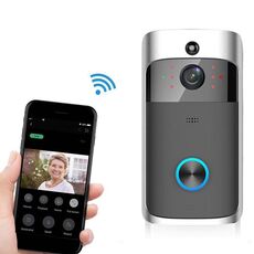 M4 720P Smart WIFI Campanello visivo PIR video a bassissima potenza con 3 slot per batteria, supporto per monitoraggio remoto del telefono cellulare e visione notturna e obiettivo grandangolare da 166 gradi (nero)