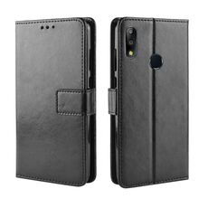 Custodia in pelle flip orizzontale con struttura Crazy Horse per Asus Zenfone Max Plus (M2) ZB634KL / Zenfone Max Shot ZB634KL, con supporto e slot per schede e portafoglio e cordino (nero)