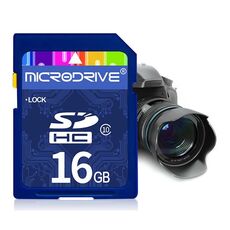 Scheda di memoria SD Microdrive classe 10 ad alta velocità da 16 GB per tutti i dispositivi digitali con slot per scheda SD