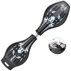Fashion Vulcan Pattern a due ruote Skateboard Luminoso Flash Wheel Vitality Board (nero)
