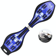 Fashion Vulcan Pattern a due ruote Skateboard Luminoso Flash Wheel Vitality Board (blu)