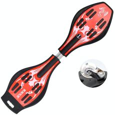Fashion Vulcan Pattern a due ruote Skateboard Luminoso Flash Wheel Vitality Board (rosso)