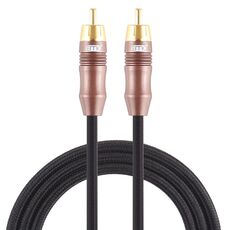 EMK 8mm RCA maschio a 6mm RCA maschio Cavo coassiale audio intrecciato in cotone con spina placcata in oro per mixer amplificatore altoparlante, lunghezza: 2 m (nero)