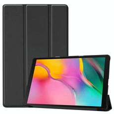 Custodia in pelle PU con struttura a vibrazione orizzontale Custer per Galaxy Tab A 10.1 2019 (T515 / T510), con supporto a tre pieghe e funzione sleep / wake-up (nero)