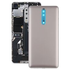 Coperchio posteriore della batteria con obiettivo della fotocamera e tasti laterali per Nokia 8 (oro)